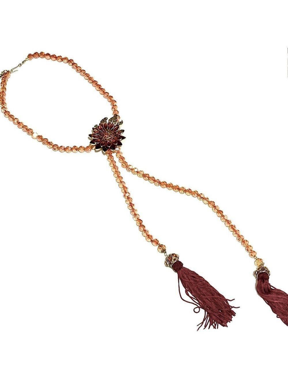 BOHO LUXE | Golden Sunflower Crystal Lariat Necklace | Miss Mandy’s Exclusive - Picture 9 of 12